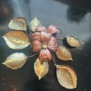 Vintage Gold and Copper Floral Wall Decor